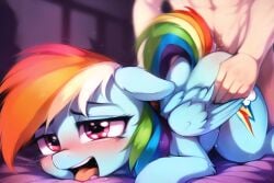 ada ai_generated blush female feral friendship_is_magic hasbro human human_on_feral male male/female male_human/female_feral male_on_feral my_little_pony nude open_mouth pegasus pony rainbow_dash_(mlp) sex teeth tongue vaginal_penetration vaginal_sex zoophilia