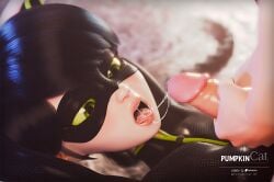 1girls 3d 3d_(artwork) accurate_art_style artist_name blowjob censored cum cum_in_mouth eye_mask female female_focus ladynoir_(character) marinette_dupain-cheng miraculous:_tales_of_ladybug_and_cat_noir miraculous_ladybug open_mouth partial_male penis pumpkincat self-upload superheroine