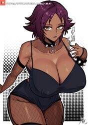 bleach breasts goth shihouin_yoruichi short_hair solo tagme xhaart