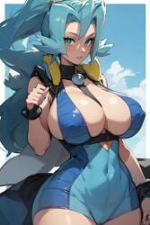 ai_generated busty clair_(pokemon) clothing pokemon