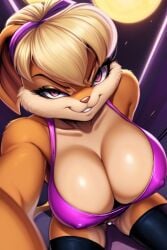 ai_generated big_cleavage breasts cleavage furry huge_cleavage latex lola_bunny looney_tunes