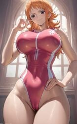 ai_generated competition_swimsuit female female_only momo(artist) nami nami_(one_piece) one-piece_swimsuit one_piece post-timeskip swimsuit