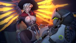 3d alternate_costume alvarina areolae breasts erection genji halloween mercy nipples overwatch penetration penis pussy sex source_filmmaker spread_legs straight vaginal_penetration witch witch_mercy