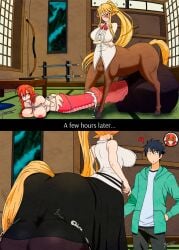 1futa 1girls centaur centorea_shianus churning cock_vore female futa_on_female futanari horsecock horsecock_futanari lamia mephistovii miia_(monster_musume) monster_musume_no_iru_nichijou vore