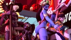 2futas 2girls 3d alternate_costume animated blackjr blue_skin d.va devi_symmetra erection fellatio female futa_on_female futanari huntress_widowmaker intersex irrumatio junebug_d.va large_penis mercy oral overwatch penis pussy sex shorter_than_30_seconds shorter_than_one_minute sound source_filmmaker symmetra testicles vaginal_penetration video widowmaker witch_mercy