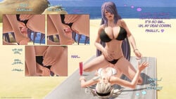 1futa 1girls 3d adoptive_siblings ahe_gao ass beach big_ass big_breasts bikini bluegirl91 blush breasts camilla_(fire_emblem) clothed clothing comic corrin_(fire_emblem) corrin_(fire_emblem)_(female) dialogue dickgirl female female_on_futa fire_emblem fire_emblem_fates fucked_silly futa_on_female futanari guided_penetration heart intersex large_ass large_breasts larger_female looking_pleasured mostly_nude naughty_face nintendo nipples penis pleasure_face siblings sisters size_difference smaller_futanari text thick_thighs vagina vaginal_insertion vaginal_penetration voluptuous wide_hips