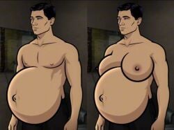 archer_(series) big_breasts large_breasts male_breasts male_pregnancy mpreg outie outie_belly_button outie_navel pregnant_belly pregnant_male sterling_archer thestarry900