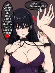 1girls black_hair brother_and_sister cid_kagenou claire_kagenou el._.mollo hearts kage_no_jitsuryokusha_ni_naritakute! red_hair spanish_text the_eminence_in_shadow