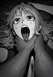 abuse ai_generated asphyxiation bruise choking crying crying_with_eyes_open dark-skinned_male empty_eyes female gloopai interracial male nai_diffusion nami nightmare_fuel one_piece open_mouth post-timeskip rough_sex ryona saliva saliva_string scared tear tearing_up tears tongue tongue_out