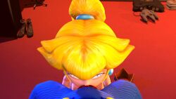 1boy 1girls 3d animated blonde_hair blowjob blue_eyes cum cum_in_mouth cum_inside ejaculation facing_viewer fellatio light-skinned_female light-skinned_male light_skin male_pov mario mario_(series) oral pov princess_peach shorter_than_30_seconds straight swallowing tagme video zoeysfm