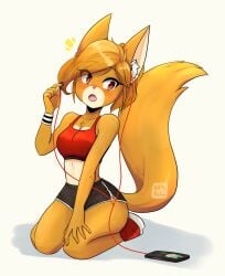 anthro bright_(namrii_) clothed ear_tuft fox furry furry_ears namrii_ not_porn oc old_bright_(namrii_) tagme workout workout_clothes