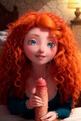 ai_generated brave breasts dinixdream disney disney_princess large_breasts merida naked nude orange_hair partial_male patreon patreon_username pussy red_hair sexy.ai