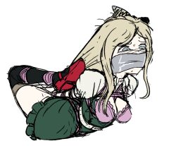 1girls bondage bound danganronpa female female_only hogtie hogtied shotlock sonia_nevermind white_background