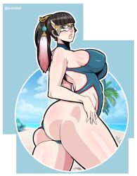 bikini busty female female_focus female_only hourglass_figure king_of_fighters mian_(king_of_fighters) pinup pinup_pose pululon snk wide_hips