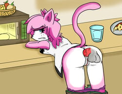 aeris_(vg_cats) anal anal_sex animal_genitalia bent_over clothing damnpinkcat feline feline leo_(vg_cats) mammal penetration underwear vg_cats