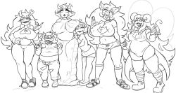 aipeco18 alien aradia_megido clothed dog_ears female glasses homestuck homestuck_troll horn horns jade_harley kanaya_maryam lesbian_couple long_hair long_hair_female medium_hair monochrome nipples nipples_visible_through_clothing rose_lalonde short_hair short_hair_female suggestive tail terezi_pyrope troll vriska_serket