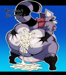 2d 2d_(artwork) 2d_artwork cum cum_in_ass cum_in_pussy cum_inflated_belly cum_inside doeswhatev english_text furry furry_male furry_only gay indigo_park inflation male_impregnation nathanatwar raccoon racoon_ears racoon_tail rambley_(indigo_park) rambley_raccoon stretched_anus stretching stretching_butt text text_box text_bubble whateverdoes