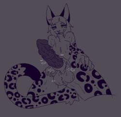 2025 animal_genitalia animal_penis anthro balls bodily_fluids digital_drawing_(artwork) digital_media_(artwork) equine_genitalia equine_penis felid genitals gynomorph intersex leopard_spots mammal nipple_piercing nipples pantheggon pantherine penile_spines penis piercing sam_(gfyguy) snow_leopard solo spots sweat tail