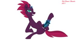 1girls 2017 anal dildo equine female female_only fizzlepop_berrytwist_(mlp) friendship_is_magic horn horse magic mammal my_little_pony my_little_pony:_the_movie_(2017) my_little_pony_the_movie pony pussy red_kawaii_thunder sex_toy shadow smile solo tempest_shadow_(mlp) text unicorn watermark