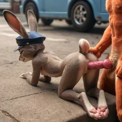123kubik 3d ai_generated animal_genitalia animals breasts cute cute_face disney female fox furry judy_hopps knot nick_wilde pussy rabbit realistic sex small_breasts vagina vaginal_penetration zootopia