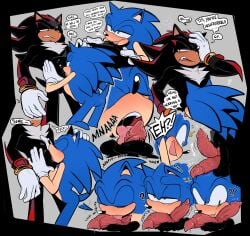 2_penises andromorph animal_genitalia animal_penis anthro balls black_body black_nose blue_body clothing countershade_torso countershading dialogue diphallism duo english_text eulipotyphlan fangs fellatio fluffy fluffy_chest genitals glistening glistening_nose gloves green_eyes half-erect handwear head_spines heart_symbol hedgehog hi_res intersex licking male mammal markings multi_genitalia multi_penis open_mouth oral penile penis penis_lick pink_tongue pointy_ears question_mark quills_(anatomy) red_markings red_penis sega sex shaddycatz shadow_the_hedgehog sheath sonadow sonic_the_hedgehog sonic_the_hedgehog_(series) surprised teeth text tongue vulva
