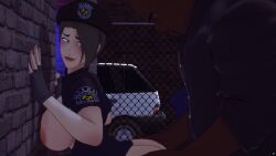 1boy 1girls 3d animated ass backshots bbc big_ass big_breasts blacked busty busty_female cop erect_penis from_behind fucking interracial jill_valentine kaoskatsu koikatsu male/female moaning outdoors penetration raining resident_evil sex sound standing_sex tagme vaginal_sex video video_games