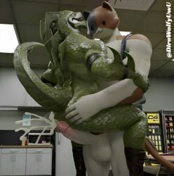 2boys anal cum cum_inside fortnite gay holding non-human non-human_head non-human_only toony_face