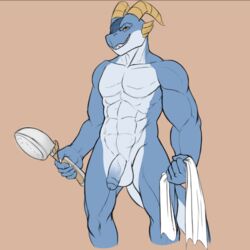 2017 abs anthro big_penis dragon foreskin male male_only muscular narija nude pecs penis solo