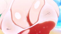 1girls 2d anime areolae bouncing_breasts breasts ecchi female large_breasts loop maken-ki! nijou_aki nipples no_sound screencap see-through shorter_than_10_seconds video