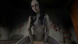 3d animated black_hair bouncing_breasts breasts cowgirl_position evil_eyes horror infected long_hair looking_at_viewer mia_winters pov resident_evil resident_evil_7 sfm short_video shorter_than_10_seconds skeletron27 sound source_filmmaker straight straight_sex tagme video