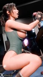 1boy 1girls 3d big_breasts blowjob breasts brown_eyes brown_hair busty dawdle3d fellatio female female_focus handjob hourglass_figure lara_croft lara_croft_(survivor) long_hair male penis ponytail squatting tagme tattoo tomb_raider tomb_raider_(survivor) wide_hips