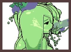 1girls 
disembodied_penis akai_(ugokashitari) animated breasts crown cum cum_in_mouth cum_inside deepthroat drooling fellatio female goo_girl hand_on_head male oral penetration_through_body penis pixel_art saliva sex side_view slime slime_girl slime_princess_(towergirls) straight towergirls translucent