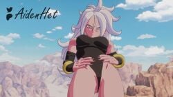 1girls 3d aidenhet android_21 animated chiyo1000nights dragon_ball dragon_ball_fighterz dragon_ball_z leotard pink_body sound tagme video white_hair