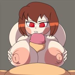 animated big_ass big_breasts chara huge_ass huge_breasts interpolated paizuri scarecorrode titjob undertale