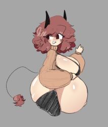 ciruumi female female_only gigantic_breasts horns light-skinned_female light_skin ms._claire pregnant pregnant_belly pregnant_female red_hair