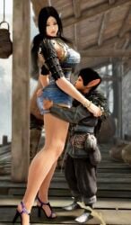1female 1girls 3d ai_generated ass_grab bare_legs big_ass big_boobs big_breasts big_butt black_desert black_desert_online black_hair blackroga busty clothed curvy dommy_mommy dragon_girl drakania_(black_desert) dress edit edited embarrassed embarrassed_female full_body grabbing_ass groping hair_ornament heels heterochromia high_heels horny horny_male imminent_sex inappropriate_behavior larger_female leon_(black_desert) long_hair mature_female mature_male midget milf mmorpg mommy nervous npc outdoors public scholar screenshot secretly_loves_it shai_(black_desert) short_dress shy size_difference smaller_male smaller_male_larger_female teasing thick thick_ass video_games voluptuous young_woman