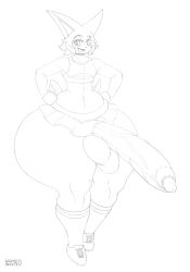 1boy anthro ass ass_bigger_than_head balls big_ass big_balls big_butt big_penis black_and_white bubble_butt clothing curvaceous curvy curvy_figure dat_ass dumptruck_ass femboy game_freak girly huge_ass huge_balls huge_cock hung_trap indynd looking_at_viewer male male_only miniskirt mostly_nude nintendo open_mouth penis pokemon skirt solo solo_male tagme thick_thighs victini voluptuous voluptuous_male wide_hips wings