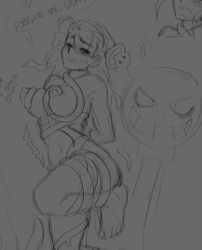 a.b.a arms_behind_back dialogue evil_grin evil_smile female guilty_gear naked naked_female paracelsus sketch smile strapmercy tagme tentacle tentacle_on_female tentacle_sex tentacles tentacles_around_breasts tentacles_around_legs