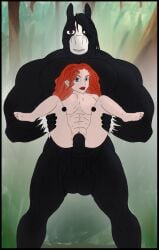 1boy 1boy1girl 1girls abs angus_(disney) animal_genitalia animal_penis anthro anthro_penetrating anthro_penetrating_human anthrofied balls big_breasts black_body black_fur blush brave breasts disney draft_horse duo equid equine equine_genitalia equine_penis feathering feet female fur genitals hi_res horse human human_on_anthro human_penetrated humanoid husband_and_wife husband_penetrating_wife interspecies male male/female mammal married_couple merida muscular muscular_anthro muscular_female muscular_male nude penetration penis pixar princess_merida pussy sex shire standing standing_sex toes white_opium