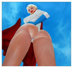 1girls ass big_ass big_lips blonde_hair blue_eyes breasts cameltoe cape clothed dat_ass dc female female_only gloves hair_between_eyes hand_on_hip large_breasts leotard lipstick looking_at_viewer looking_back looking_down low-angle_view mark_beachum nipple_bulge power_girl red_lipstick short_hair sideboob solo synthetikxs tagme