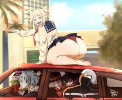 1girls 5boys ass ass_bigger_than_head ass_shake atsuhiro_sako barefoot big_ass blonde_hair boku_no_hero_academia bubaigawara_jin car clothed clothing cosplay dabi double_bun feet female female_focus grand_theft_auto grand_theft_auto_vi himiko_toga huge_ass iguchi_shuuichi jin_bubaigawara large_ass male meme mr._compress multiple_boys my_hero_academia on_car panties pantyshot red_panties sakkaku_gavrii sako_atsuhiro school_uniform shigaraki_tomura shuichi_iguchi spinner_(my_hero_academia) thick thick_ass thick_thighs todoroki_touya toga_himiko tomura_shigaraki tongue tongue_out touya_todoroki twerking twerking_girl_(gta_vi) twice upskirt villain yellow_eyes