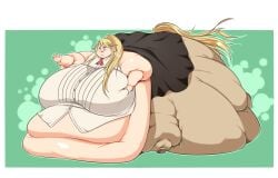 centaur centauress centorea_shianus chubby_cheeks double_belly fat_arms female hyper_belly hyper_breasts immobile magicstraw monster_musume_no_iru_nichijou obese soft_breasts tagme