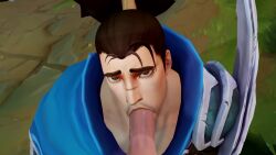 3d 3d_animation 3d_model animated balls bara big_penis blowjob clothing darius_(league_of_legends) erection gay gay_blowjob gay_sex gonnnsfw league_of_legends male male/male male_only manly mature_male mp4 muscular_male nude oral oral_sex penis riot_games scar seductive_eyes sex sound video yasuo