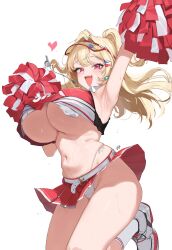 1girls blonde_hair breasts buff_bard cheerleader cheerleader_uniform clay_(nikke) female goddess_of_victory:_nikke hi_res hips huge_breasts light-skinned_female light_skin long_hair red_eyes thick_thighs thighs underboob wide_hips