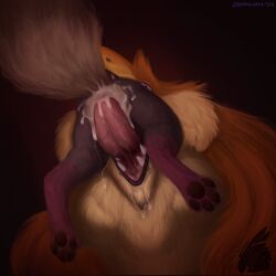 absurd_res anal anal_sex anthro anthro_only bodily_fluids canid canine cum cum_in_ass cum_inside duo flynn_(zeanlain) fox genital_fluids hi_res male male/male mammal open_mouth oral_vore paws penetration savvel sergal tongue tongue_fucking vore zeanlain