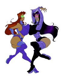 2d 2girls alien alien_girl alien_look_like_human ass big_ass bimbo blackfire boots bottomless breast_press breasts dc dc_comics edit female female_only hand_on_ass hourglass_figure huge_ass incest komand'r koriand'r multiple_girls open_mouth pussy siblings sisters slb starfire tamaranean tan-skinned_female tan_skin teen_titans yuri