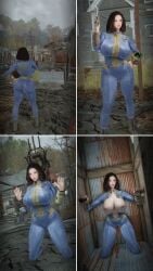 3d bethesda_softworks bodysuit bomb_collar breasts_out breasts_out_of_clothes cum_on_lips emotrashcan enslaved facial_cumshot fallout glory_hole raider_(fallout) slave_collar slavegirl vault_dweller
