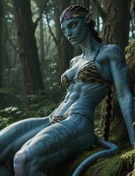 abs absurd_res ai_assisted ai_generated athletic athletic_female avatar avatar:_the_way_of_water blue_skin braid camo_print female muscular muscular_female na'vi photoshop recom_walker recombinant stable_diffusion synth_canvas tagme tail thick_thighs wide_hips