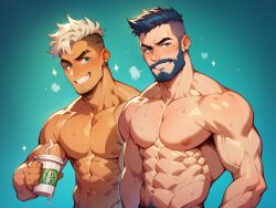 ai_generated bara bros_being_bros couple male/male male_only muscular_male spaceemperor32089