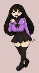 black_eyes black_hair dako fully_clothed mari_(omori) mask omori skirt stockings vampire